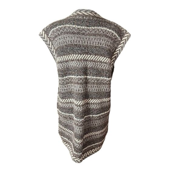 Nomadic Traders Medium Alpaca Vest Vintage Brown Ivory Gray Open Front - Picture 9 of 9